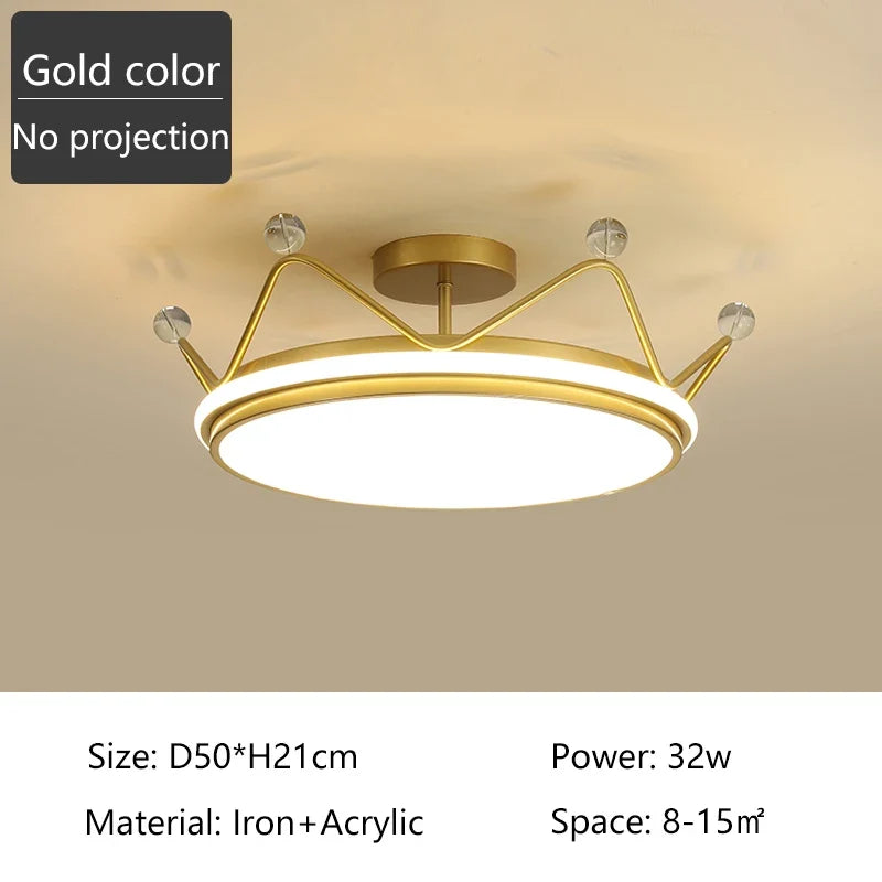 plafonnier led moderne couronne créative pour chambre d'enfant