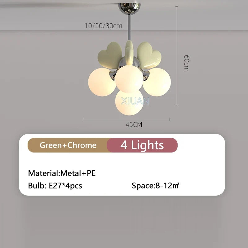 lustre de princesse avec bulle en forme de cœur pour chambre d'enfant
