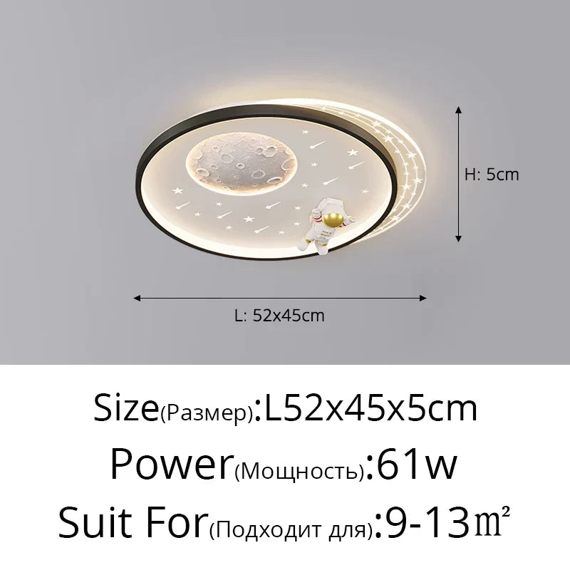 plafonnier lunaire minimaliste anti-éblouissement pour enfants