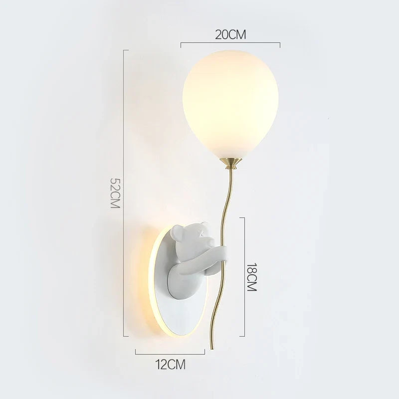 Creative and personalized cartoon children's room, bedroom, bedside wall lamp, artistic bear atmosphere wall light fixture
