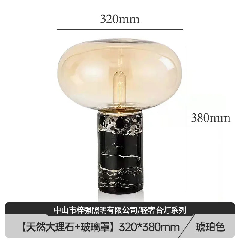 Minimalist Marble Decoration Desk Lamp Glass Desk Light for Bedroom