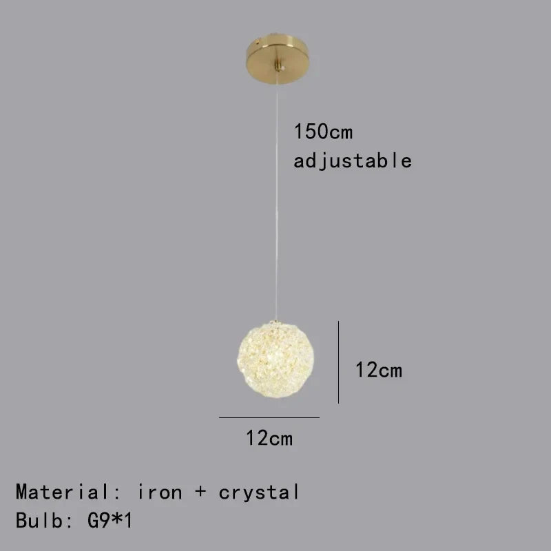 lustre boule de cristal design artistique de luxe moderne
