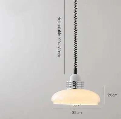 suspension rétractable nordique style bauhaus en verre pour bar restaurant