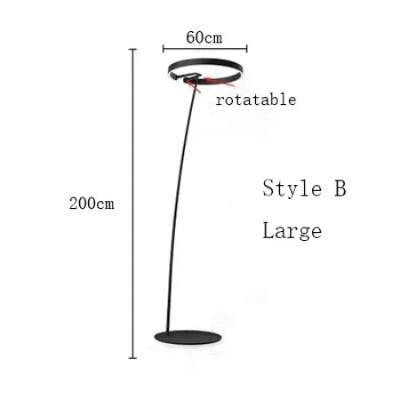 Lampe sur pied nordique en forme d'anneau de pêche