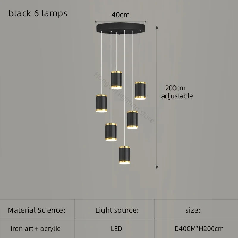 lustre moderne led pour escalier et intérieur contemporain