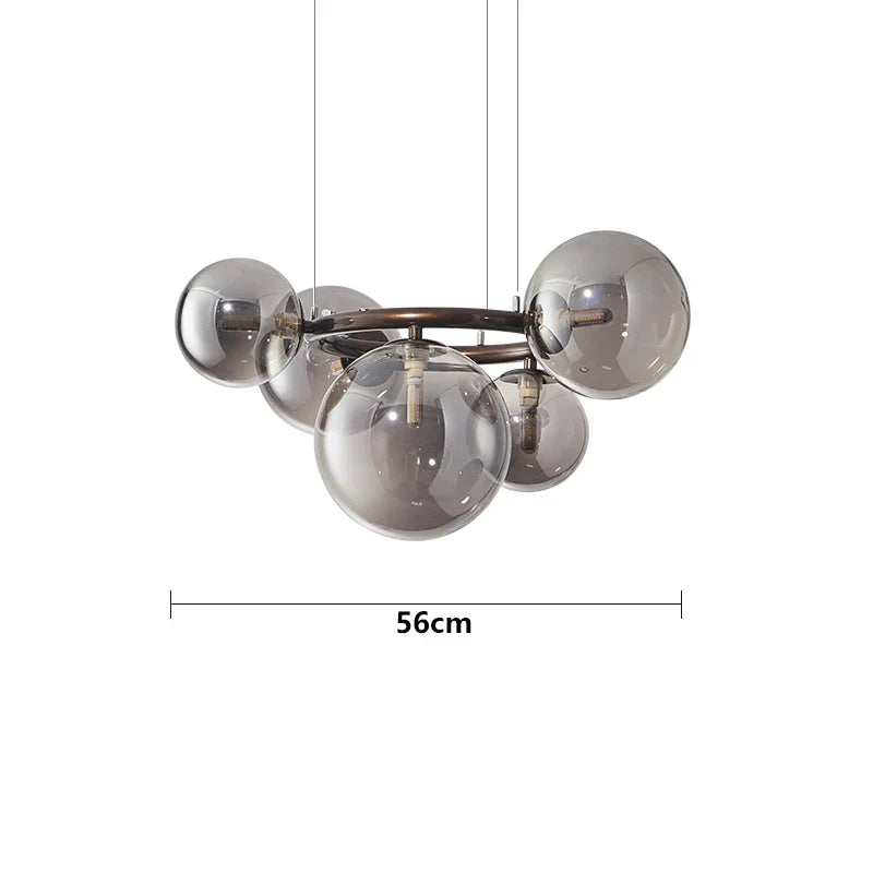 lustre à bulles de verre nordique pour décoration intérieure
