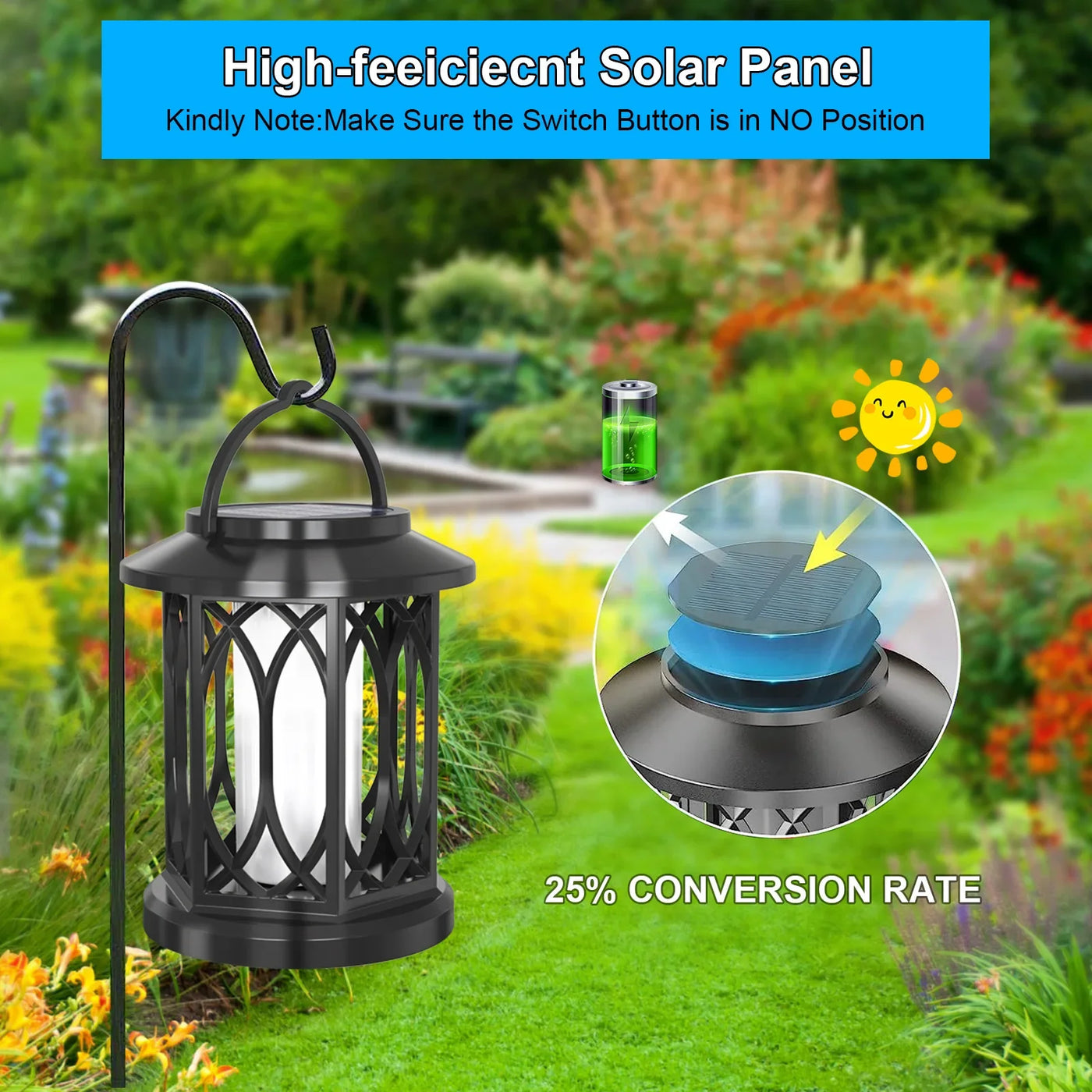 suspension solaire à flamme pour jardin extérieur
