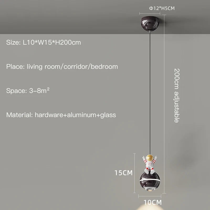 lustre moderne led design astronaute petites suspension