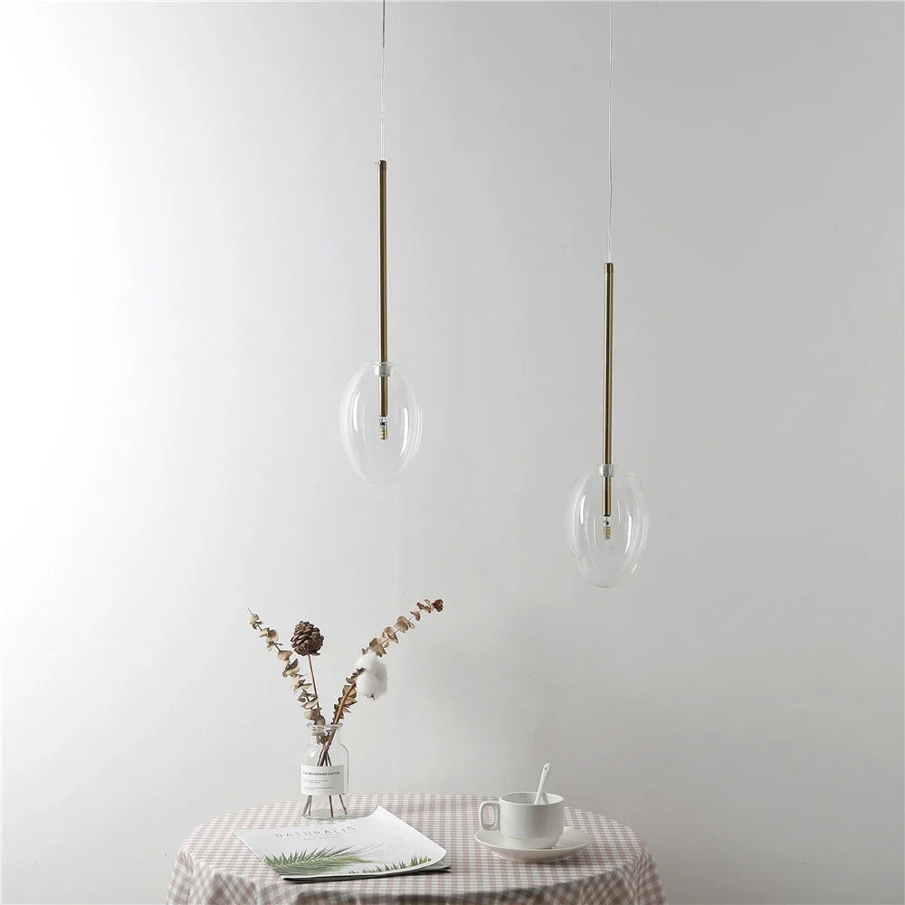 suspension en verre transparent en forme de goutte d'eau décorative
