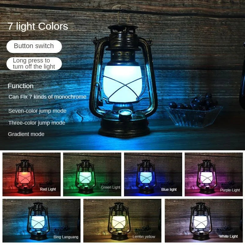lampe de camping rechargeable étanche 7 couleurs d'éclairage variable