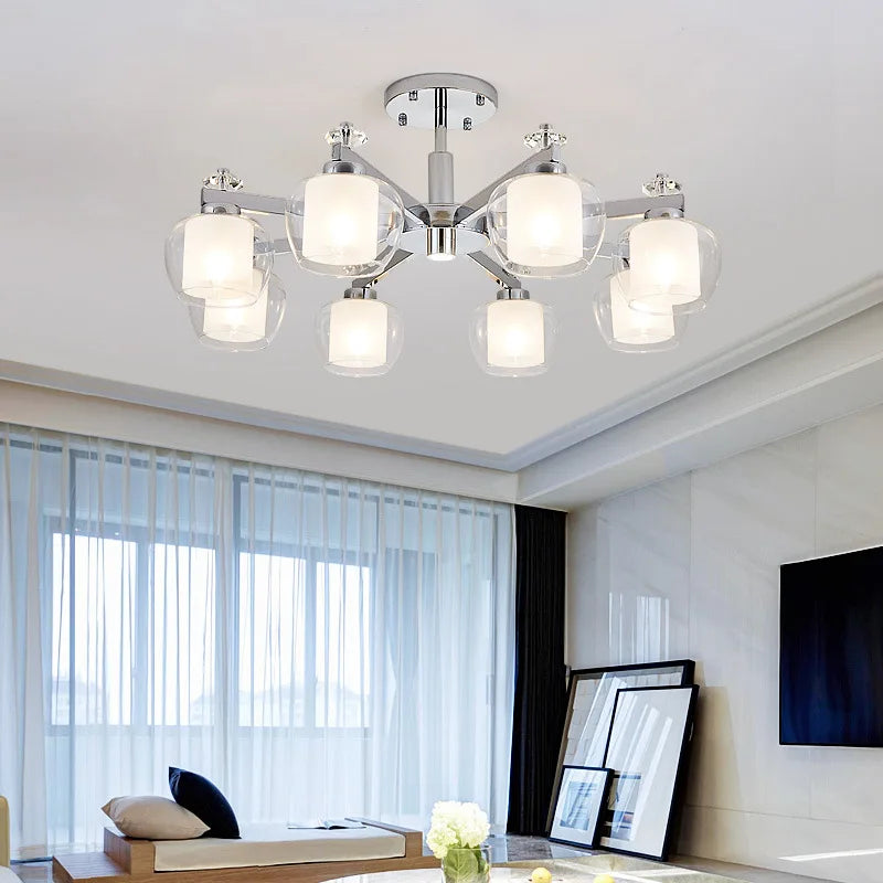 lustre design style fer forgé moderne chromé