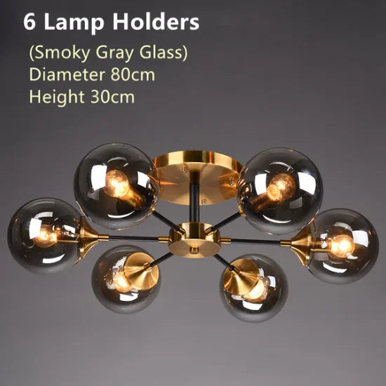 lustre moderne en verre boule pour un éclairage élégant