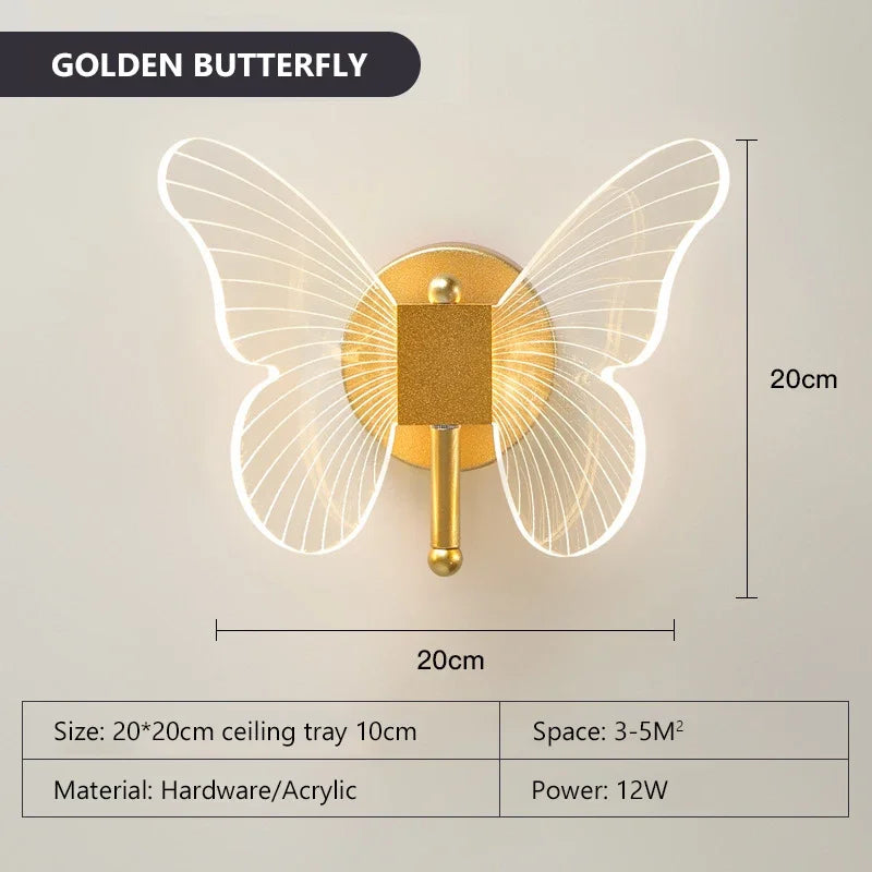 applique murale led moderne en forme de papillon décoratif intérieur