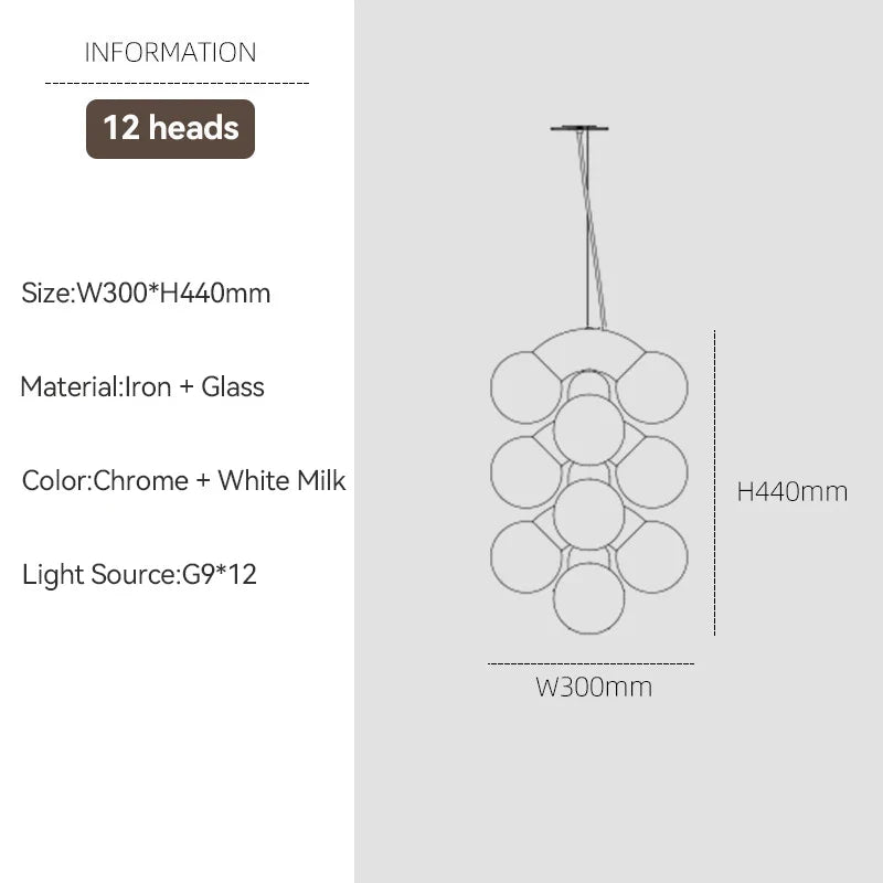 suspension design en forme de raisin pour intérieur moderne