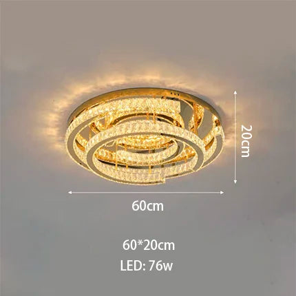 plafonnier led moderne en cristal design réglable