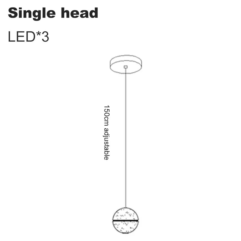 lustre en cristal moderne avec boule tournante led suspendue