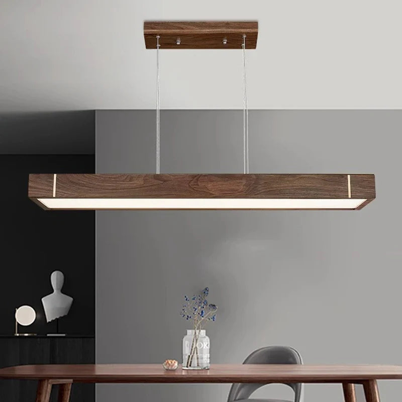 Lustre bois led suspendu au design moderne