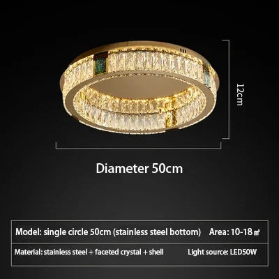 plafonnier en cristal de luxe à led pour décoration intérieure