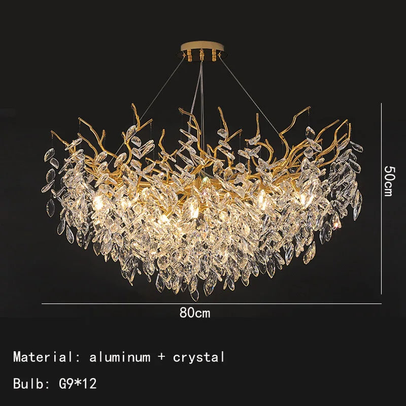 applique murale led moderne en cristal et aluminium doré art déco