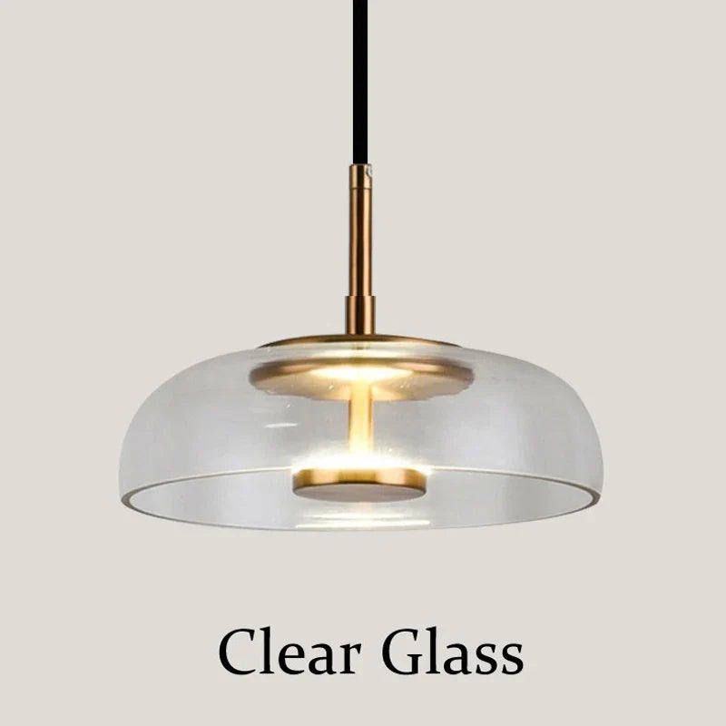 suspension en verre fumé transparent design nordique pour hôtel et café