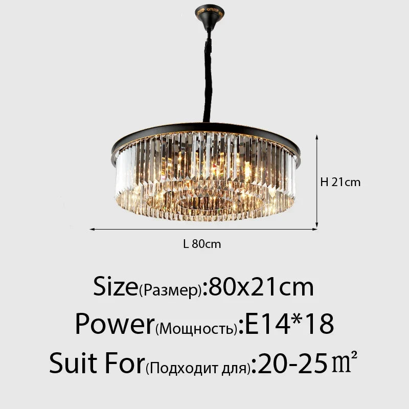 Lustre en cristal LED moderne américain salon salle à manger Villa suspension chambre plafond suspension lampe décor à la maison Lustre