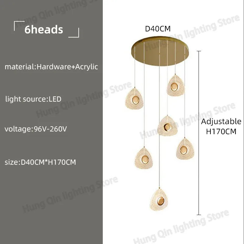 suspension design en acrylique pour intérieur moderne et loft