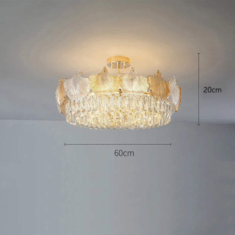 lustre en verre cristal design moderne pour intérieur élégant