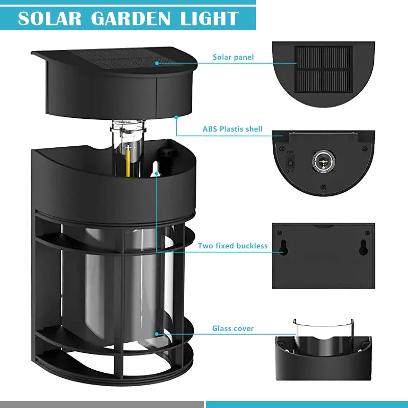 lumière solaire led extérieure pour clôture et paysage