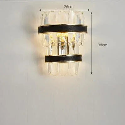 lustre moderne en cristaux éclairage rond à led