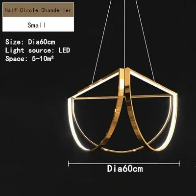 lustre nordique en acier inoxydable pour intérieur moderne