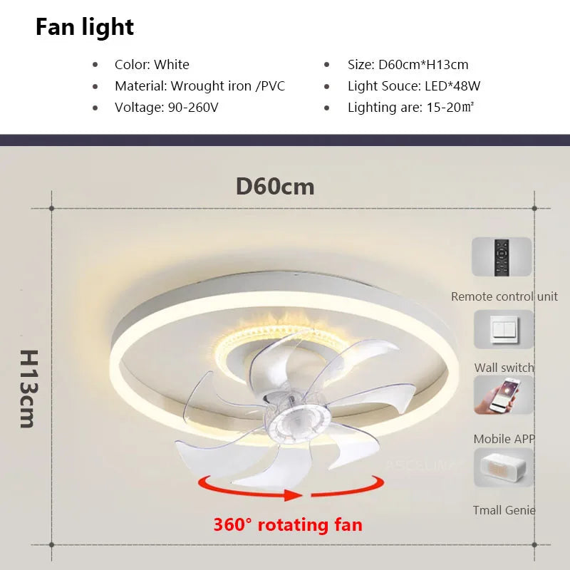 plafonnier led moderne avec ventilateur et télécommande décoratif pour la maison