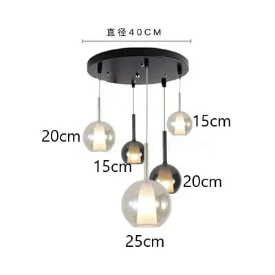 suspension en verre design nordique moderne pour éclairage décoratif