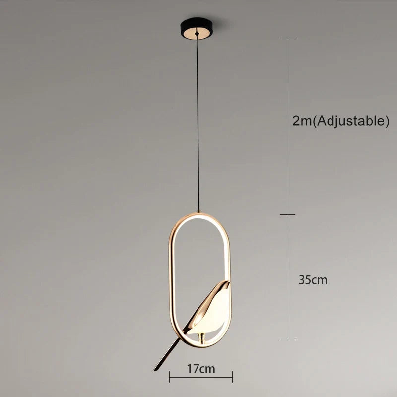 Nordique créatif pie suspension lumières lumière de luxe postmoderne personnalité suspension lampe étude chambre chevet Led lustre