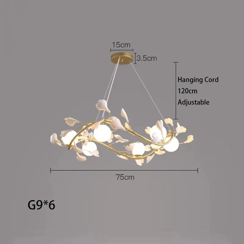 suspension lumineuse en verre design nordique ginkgo moderne