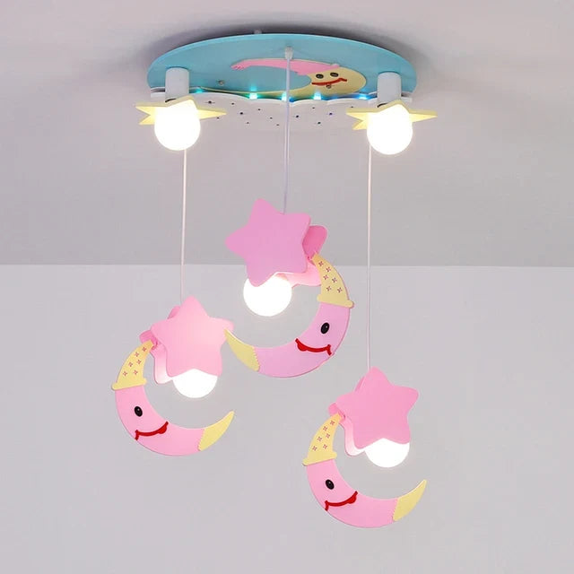 plafonnier lune kawaii pour chambre fille design scandinave moderne