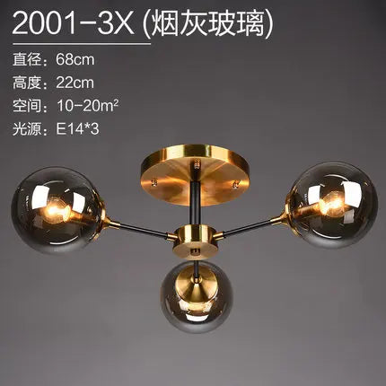 lustre moderne en verre clair pour une déco élégante
