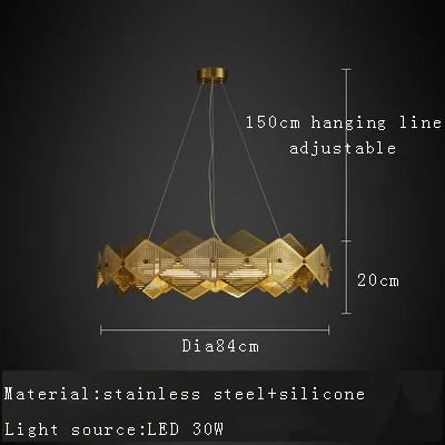 lustre post-moderne acier inoxydable lampe led minimaliste italienne