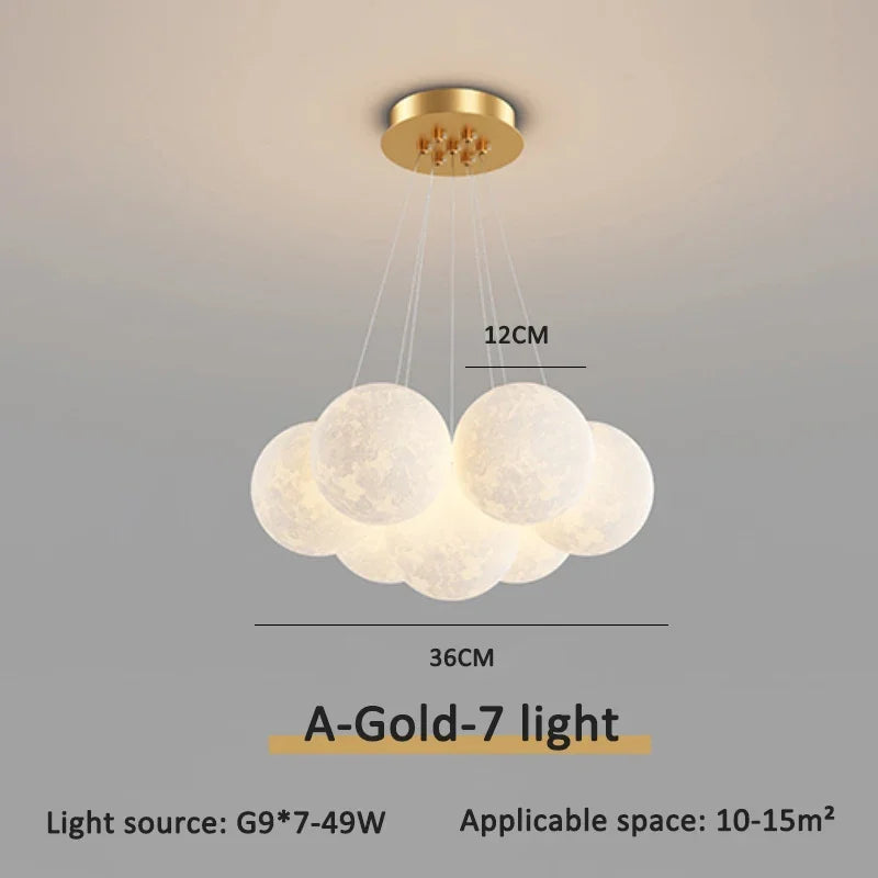 lustre moderne led boule à bulles suspension luminaire décor
