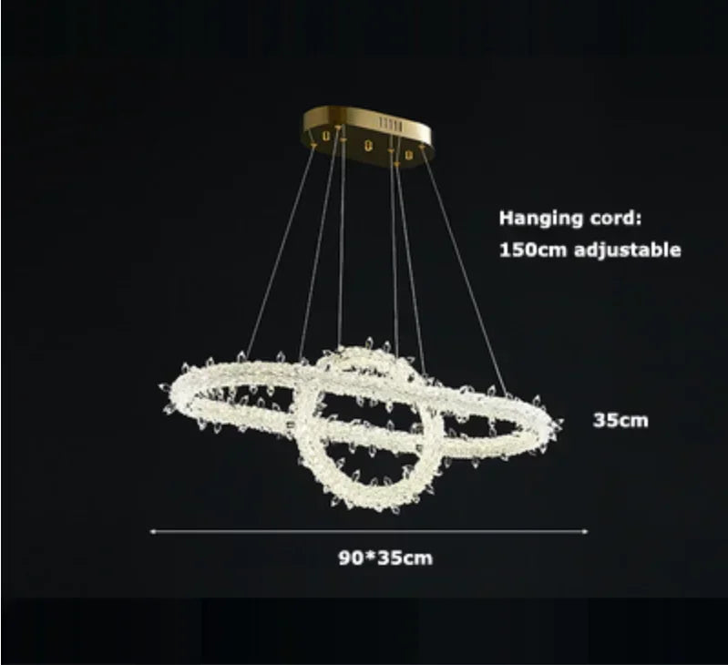 lustre moderne en cristal design pour décoration intérieure élégante