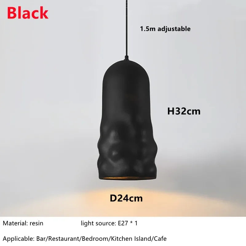 Nordic Wabi Sabi Dining Room Pendant Lights French Creamy Wind Loft Bedroom Cafe Chandelier Lamp Bar Table LED Home Decor Lamps