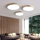 plafonnier led ultra-mince à intensité variable en bois