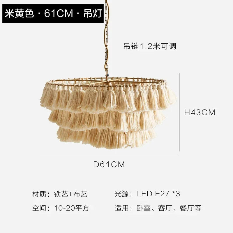 lustre bohème vintage tissé créatif pour intérieur élégant