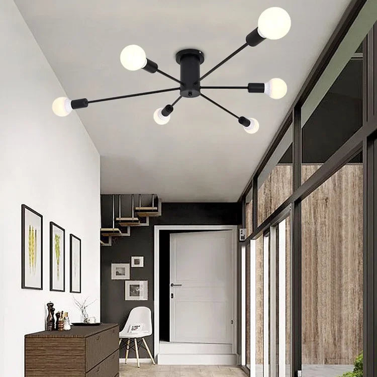Moderne Créatif LED Plafonnier Lustre Spoutnik Lumière Semi-intégré Nordique Décor À La Maison Luminaires pour Chambre Salon