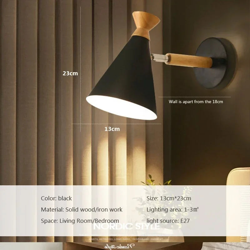 applique murale LED en bois massif style moderne et créatif