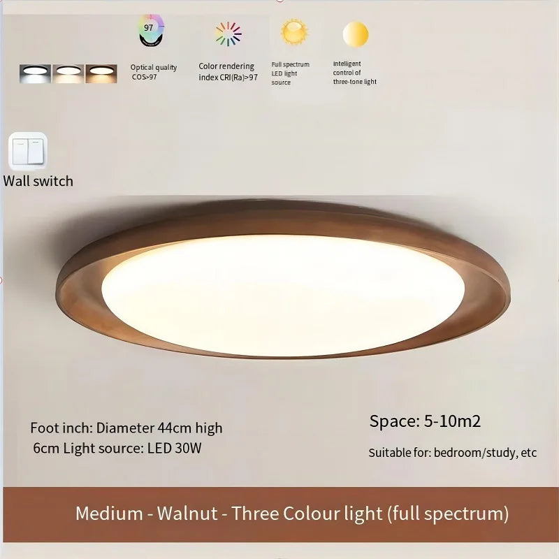 plafonnier en bois massif design wabi-sabi pour intérieur lumineux