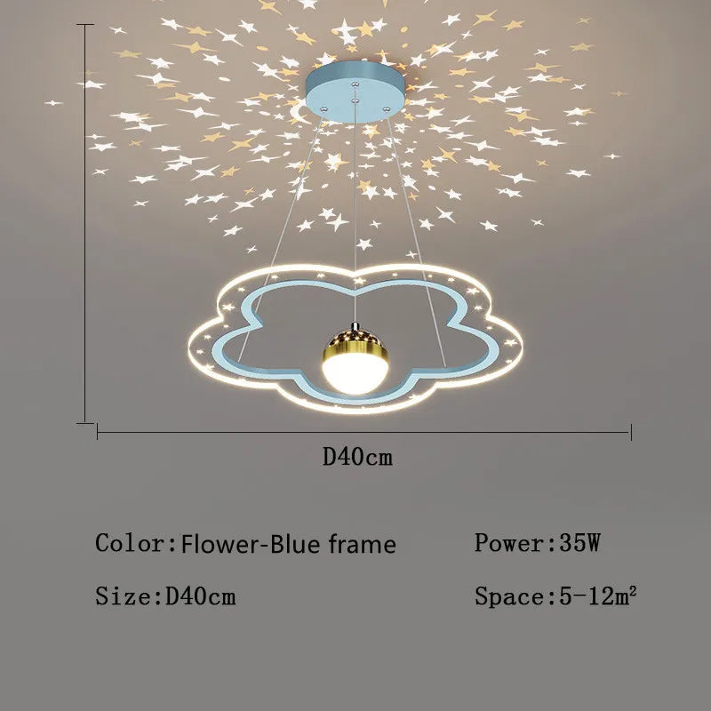 lustre étoile créatif lumineux pour chambre d'enfants