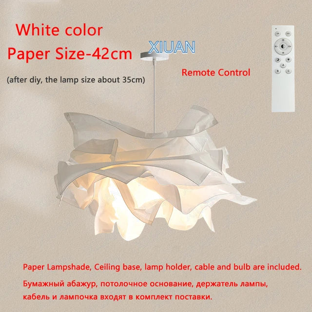 lustre minimaliste en papier led pour éclairage intérieur bricolage