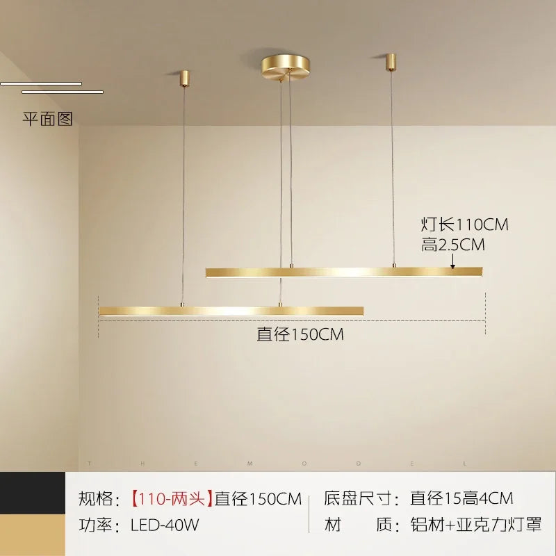 suspension en cuivre avec bande dorée pour décoration intérieure