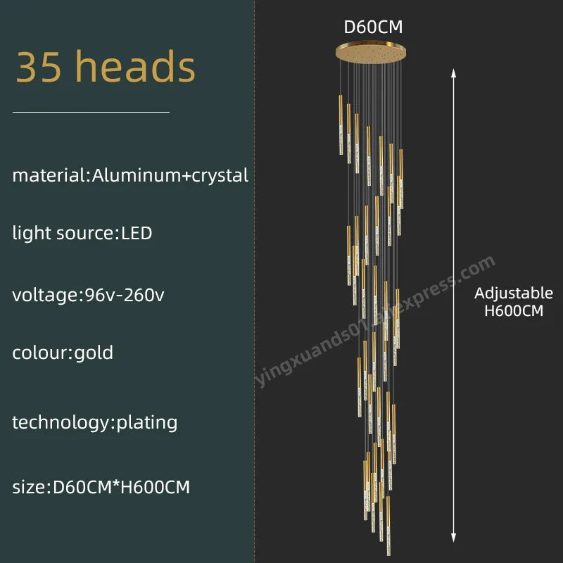 lustre en cristal moderne pour éclairage intérieur minimaliste