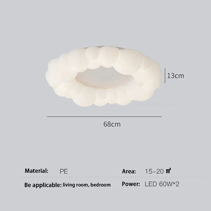 lampe nuage moderne led design anneau nordique éclairage lustre